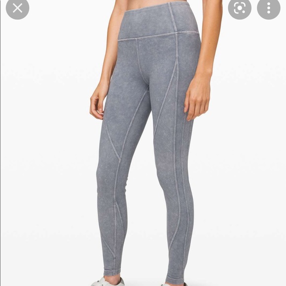 Lululemon Snow Washed Luna Ribbed Wunder Under Crop 23” - Picture 2 of 4